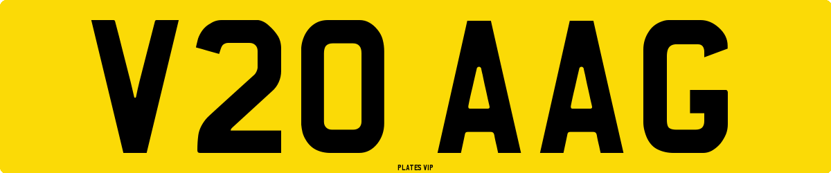 V20 AAG Number Plate
