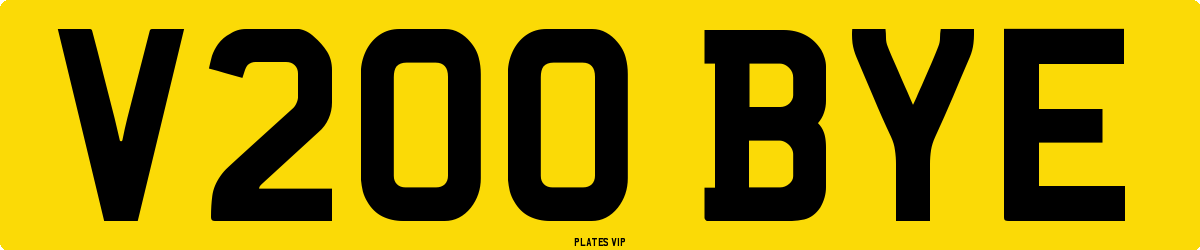 V200 BYE Number Plate