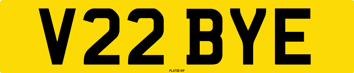 V22 BYE Number Plate