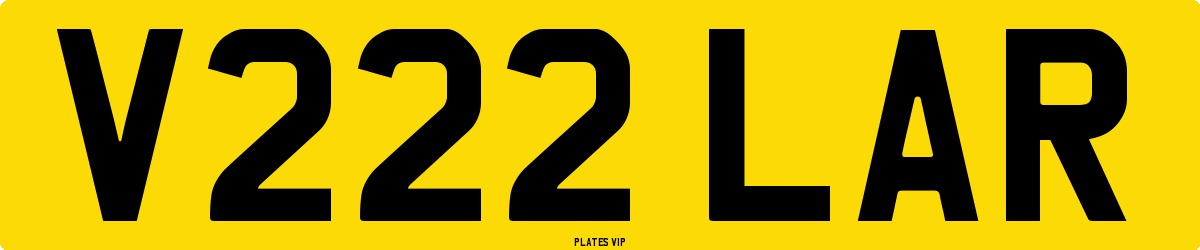 V222 LAR Number Plate
