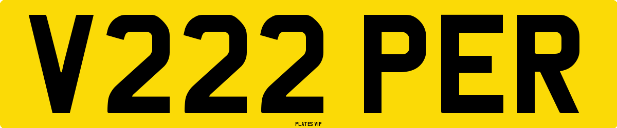 V222 PER Number Plate