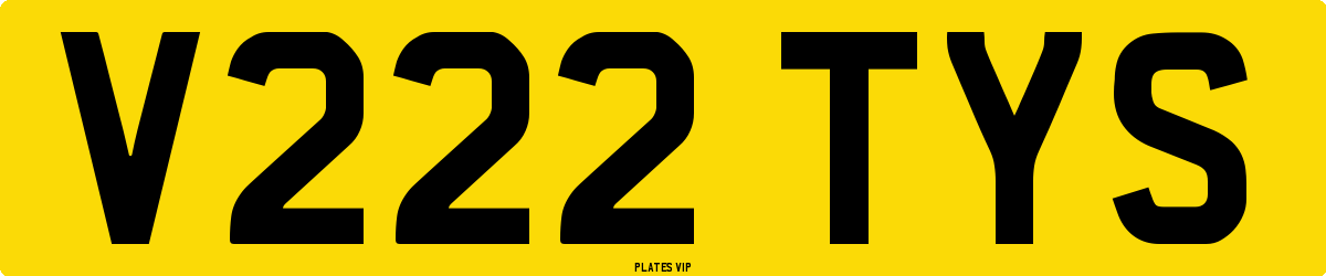 V222 TYS Number Plate