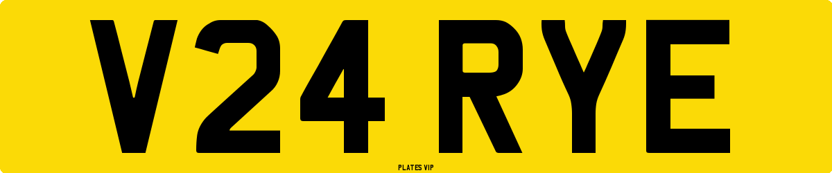 V24 RYE Number Plate