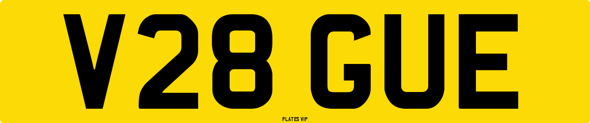 V28 GUE Number Plate