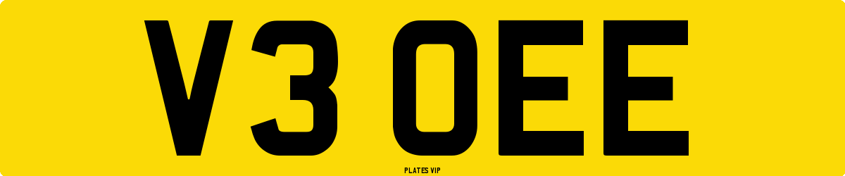 V3 OEE Number Plate