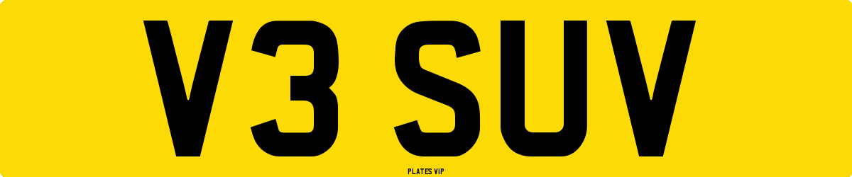 V3 SUV Number Plate