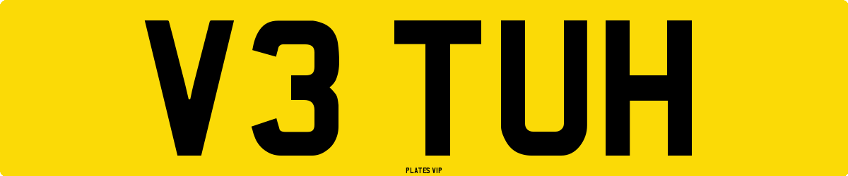 V3 TUH Number Plate