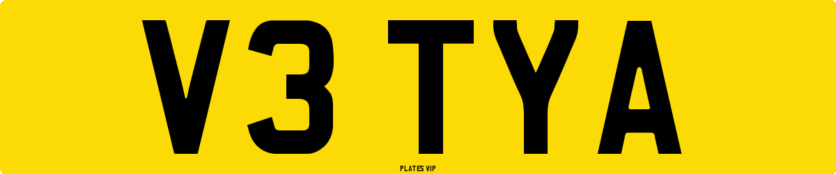 V3 TYA Number Plate