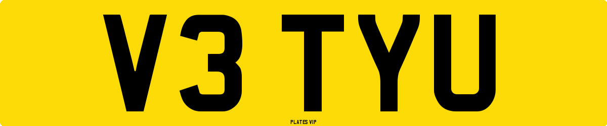 V3 TYU Number Plate