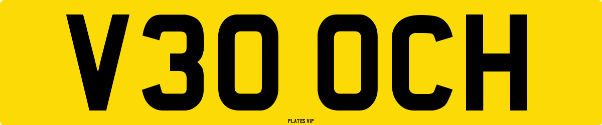 V30 OCH Number Plate