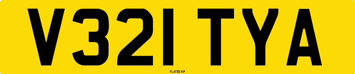 V321 TYA Number Plate