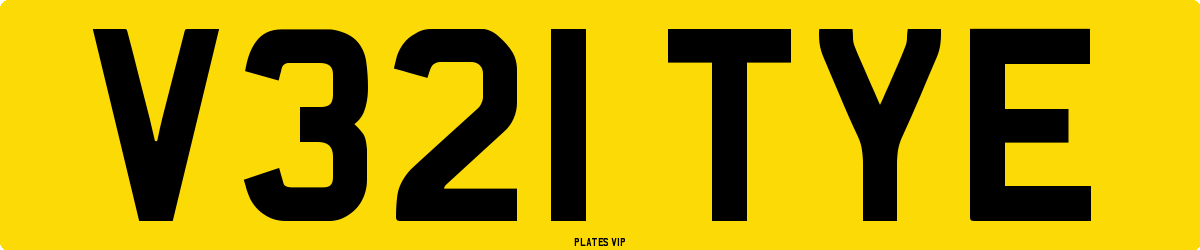 V321 TYE Number Plate