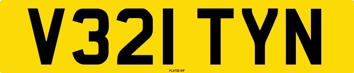 V321 TYN Number Plate