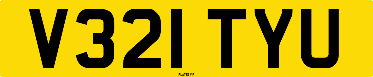 V321 TYU Number Plate