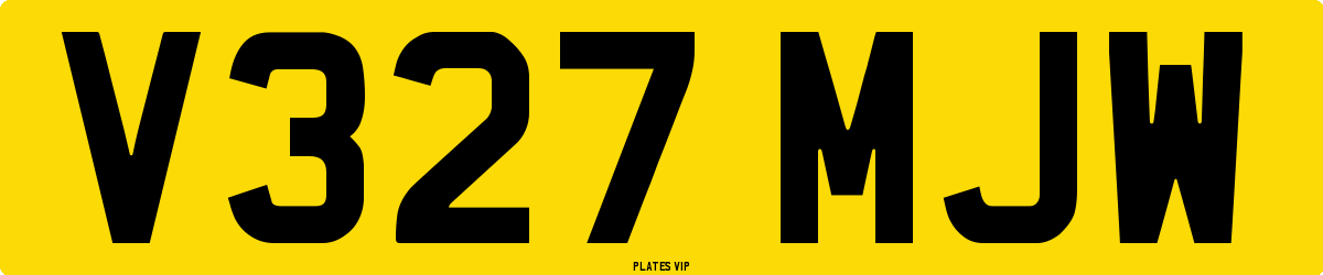 V327 MJW Number Plate