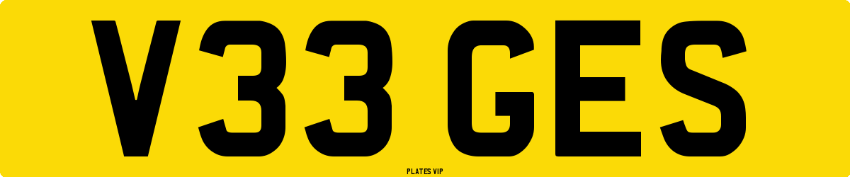 V33 GES Number Plate