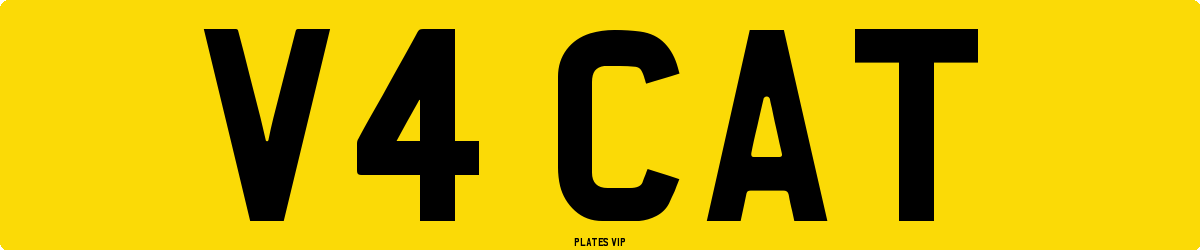 V4 CAT Number Plate
