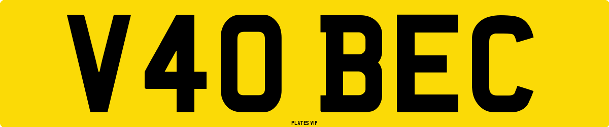 V40 BEC Number Plate