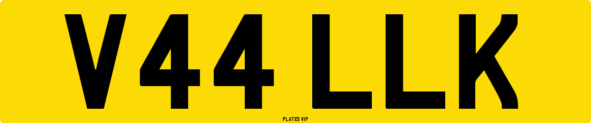 V44 LLK Number Plate