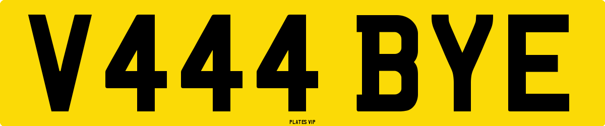 V444 BYE Number Plate