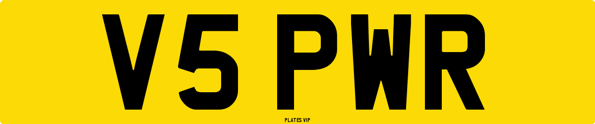 V5 PWR Number Plate