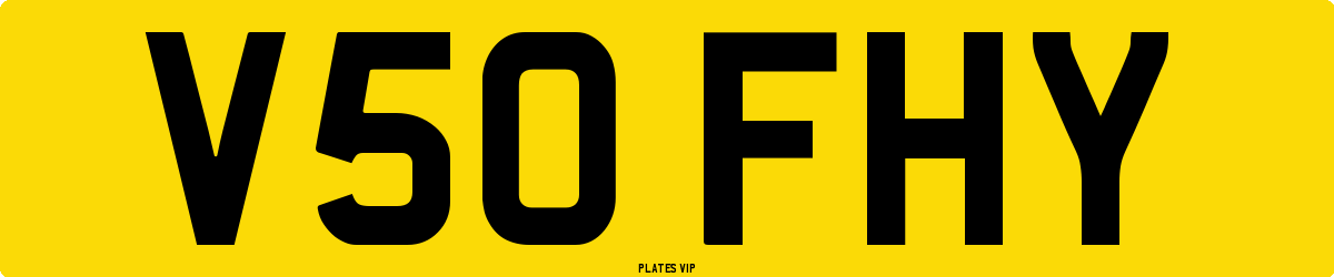 V50 FHY Number Plate
