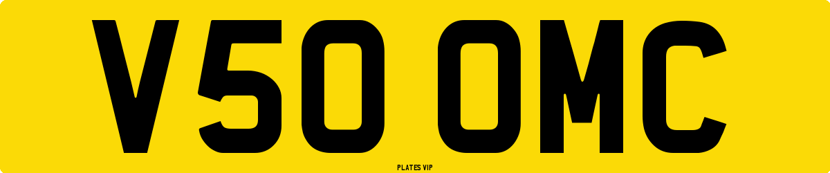 V50 OMC Number Plate