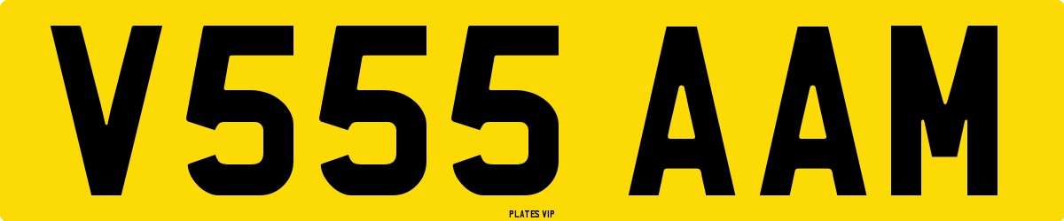 V555 AAM Number Plate