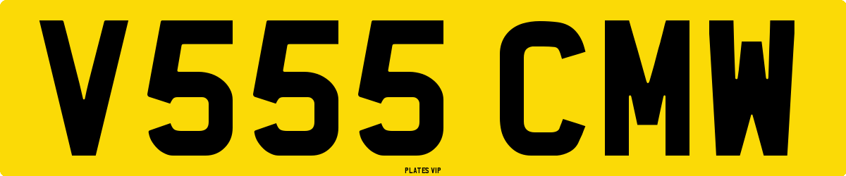 V555 CMW Number Plate
