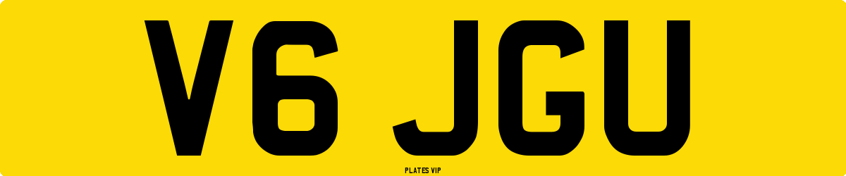 V6 JGU Number Plate
