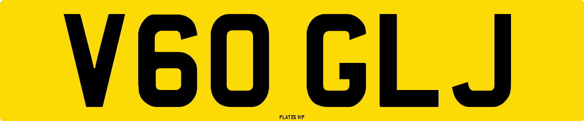 V60 GLJ Number Plate