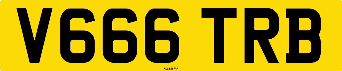 V666 TRB Number Plate