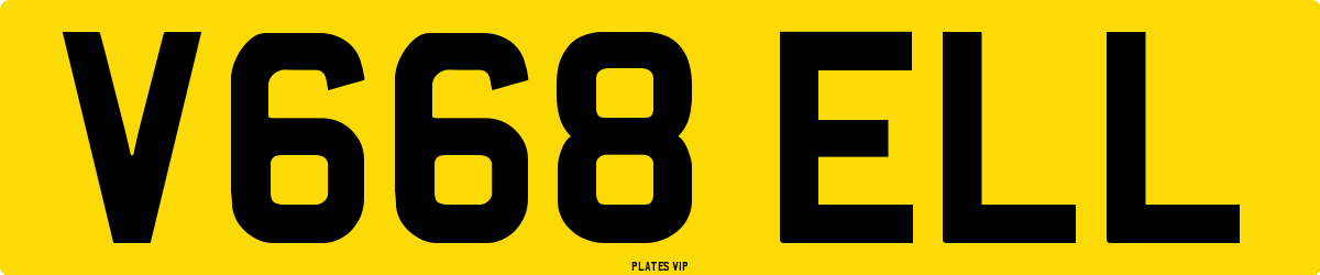 V668 ELL Number Plate
