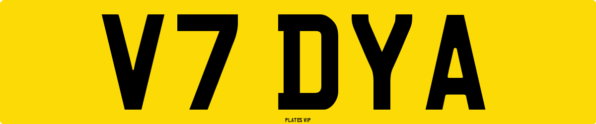 V7 DYA Number Plate