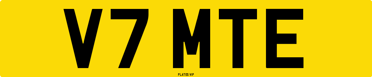 V7 MTE Number Plate