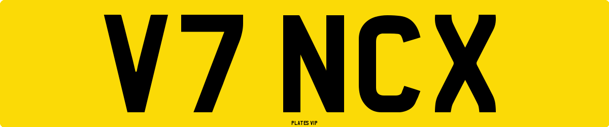 V7 NCX Number Plate