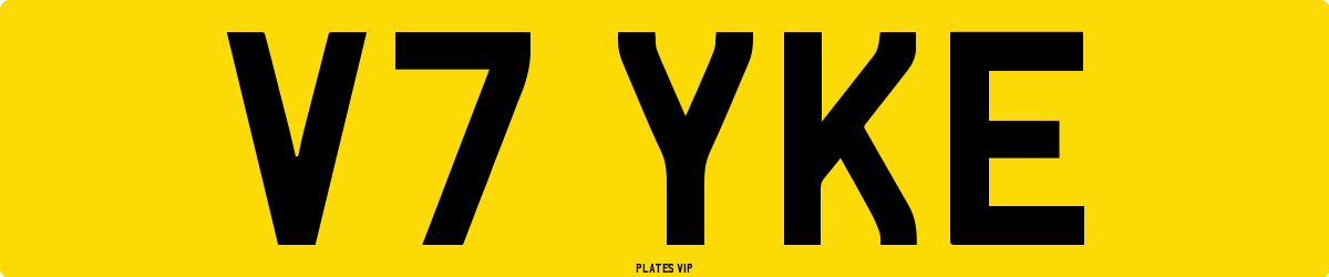 V7 YKE Number Plate