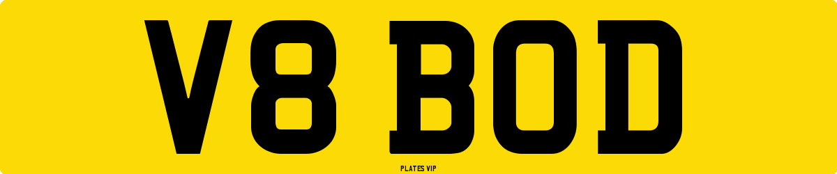 V8 BOD Number Plate