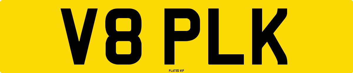 V8 PLK Number Plate