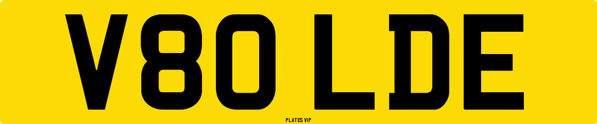 V80 LDE Number Plate