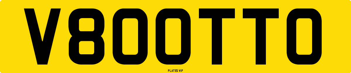 V800TTO Number Plate