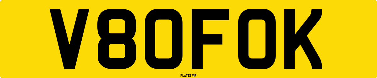 V80FOK Number Plate