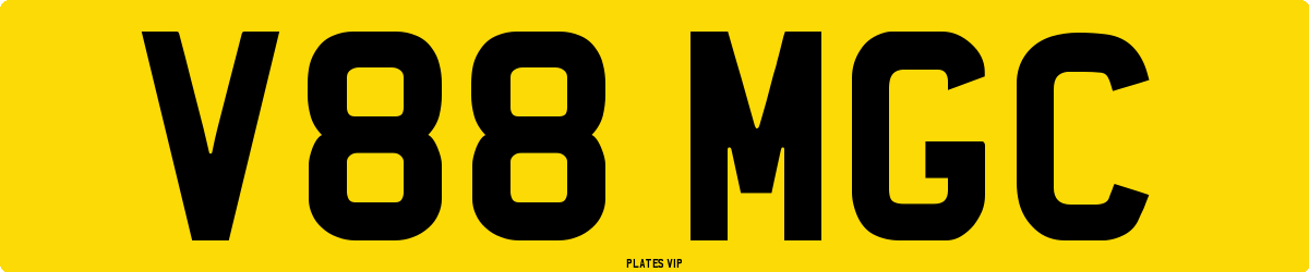 V88 MGC Number Plate