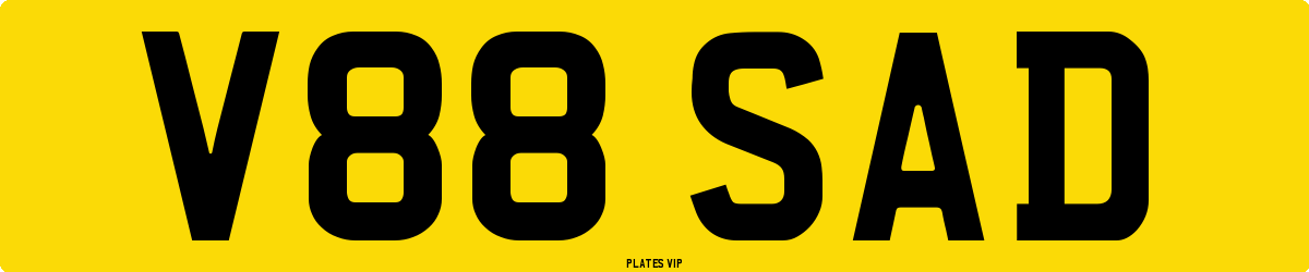 V88 SAD Number Plate