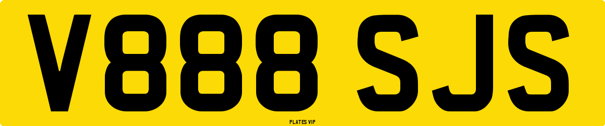 V888 SJS Number Plate