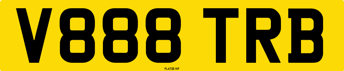 V888 TRB Number Plate