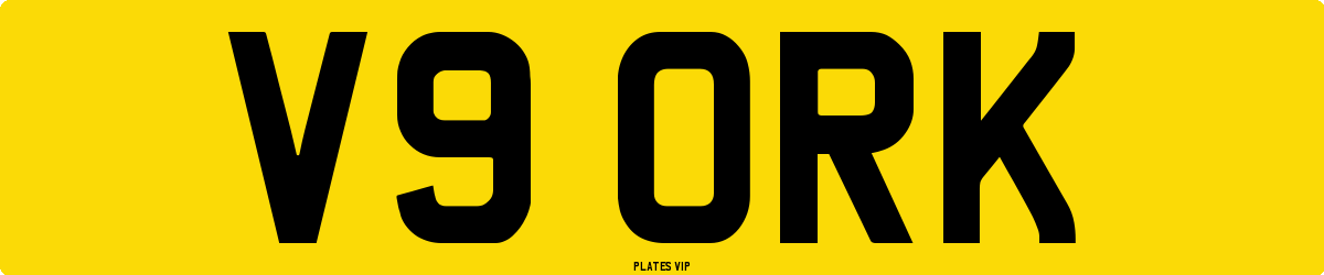 V9 ORK Number Plate