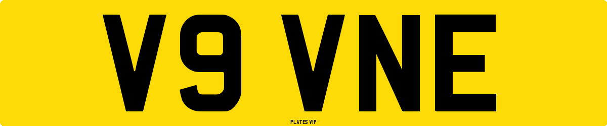V9 VNE Number Plate
