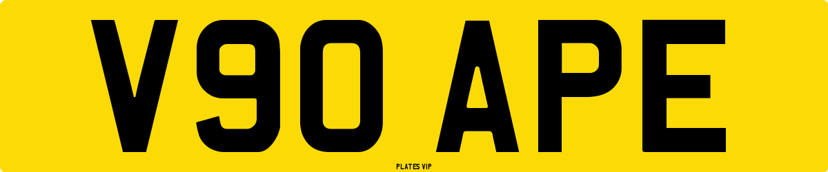 V90 APE Number Plate