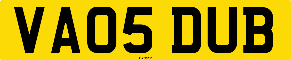 VA05 DUB Number Plate